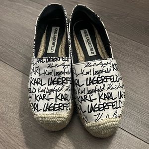 Karl Lagerfeld Black and White Espadrilles